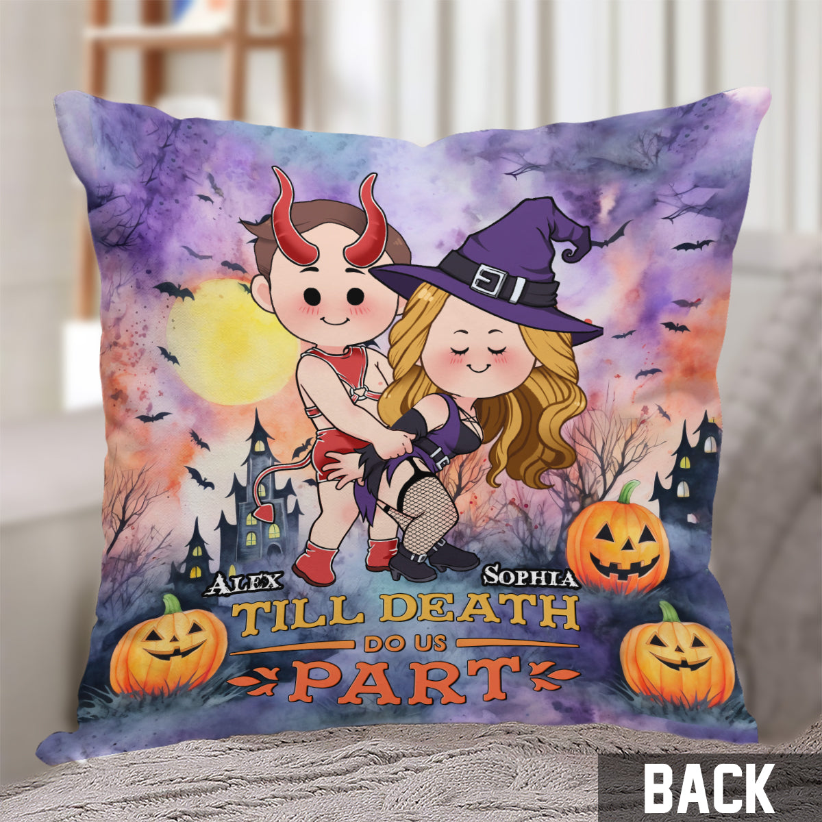 Bis dass der Tod uns scheidet – Personalisiertes Pärchenkissen
