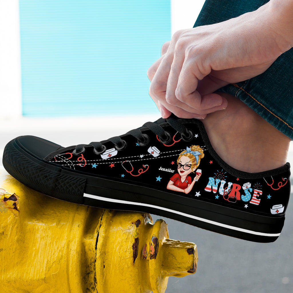Krankenschwesterleben 4. Juli - Personalisierte Krankenschwester-Sneaker