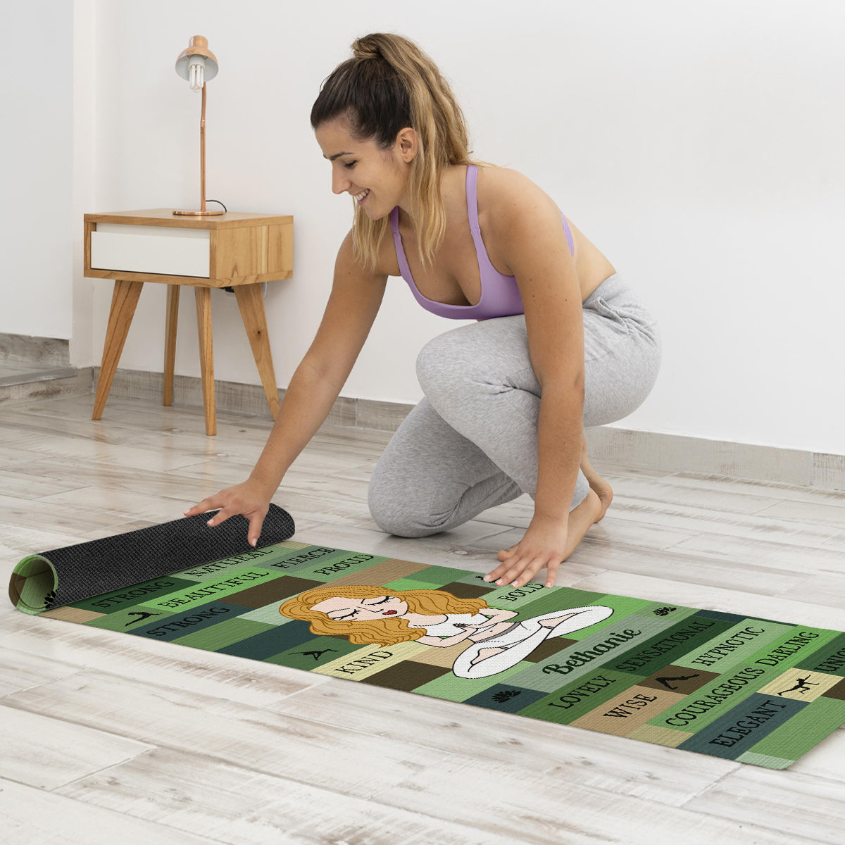 Yoga Girl I Am Bold Green - Personalisierte Yogamatte
