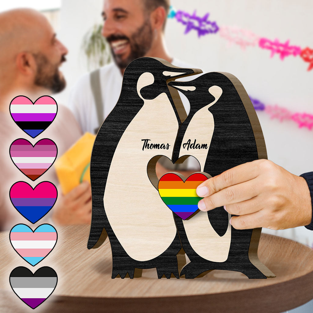 You Are My Penguin - Personalized LGBT Support Shaped Wooden Puzzle