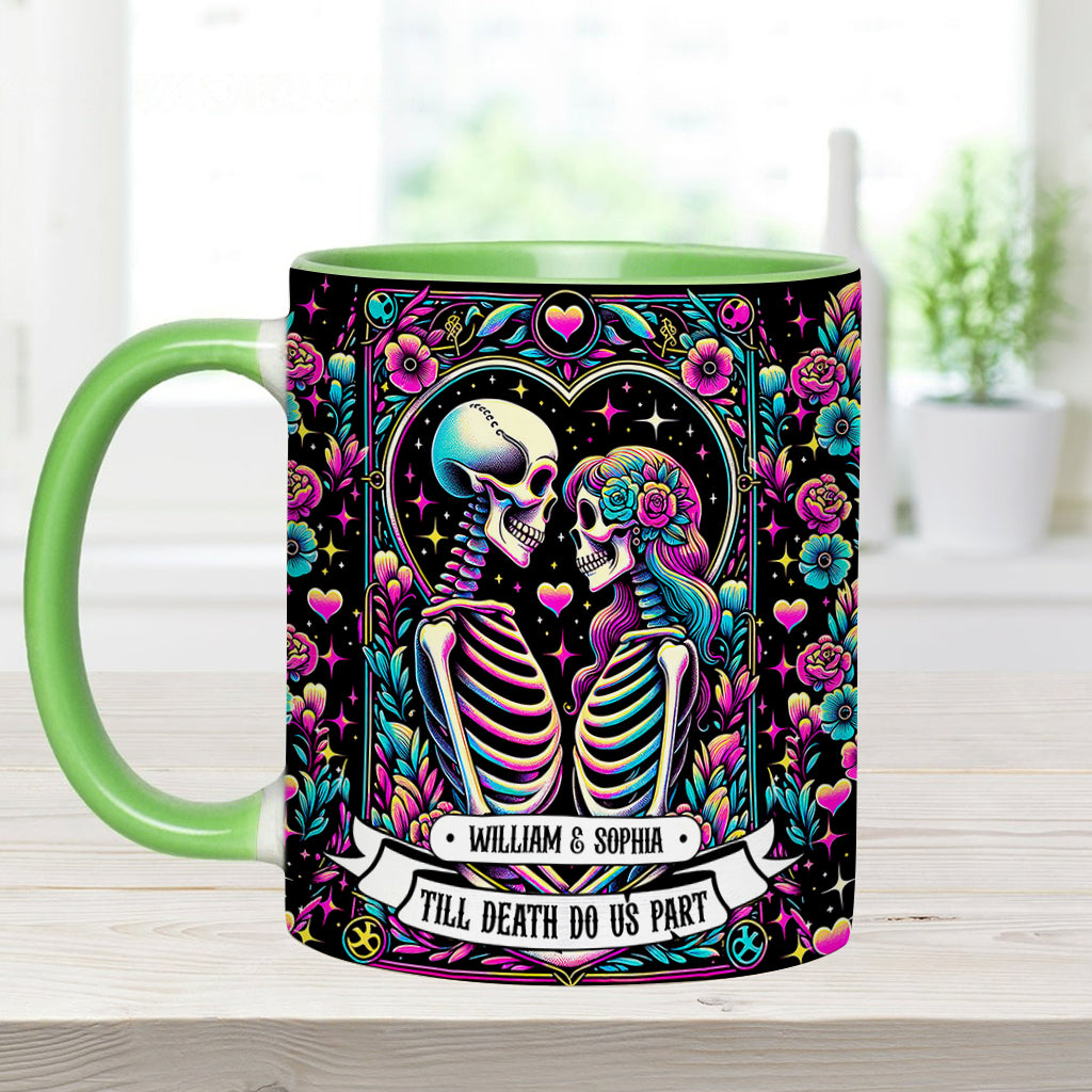 Bis dass der Tod uns scheidet – Personalisierte Tasse mit Totenkopf-Akzent