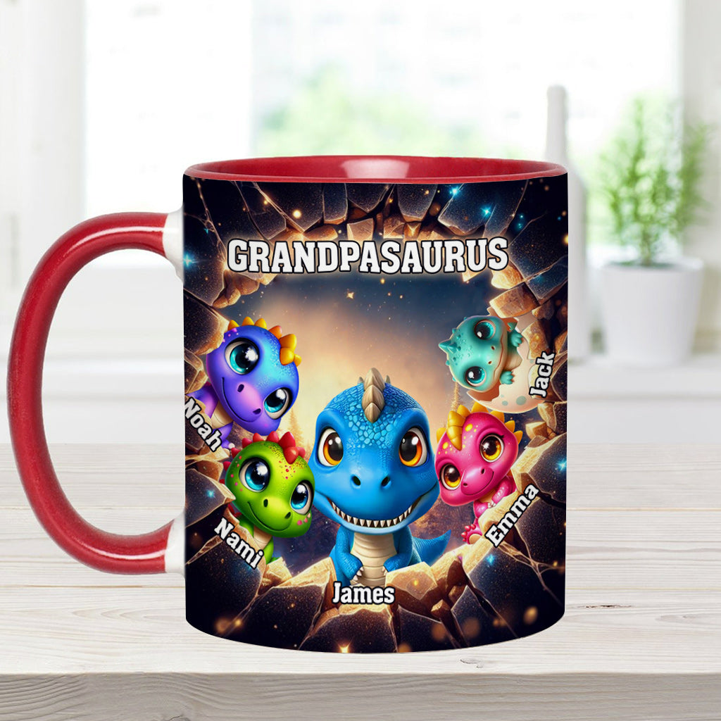 Grandpasaurus - Personalized Grandpa Accent Mug