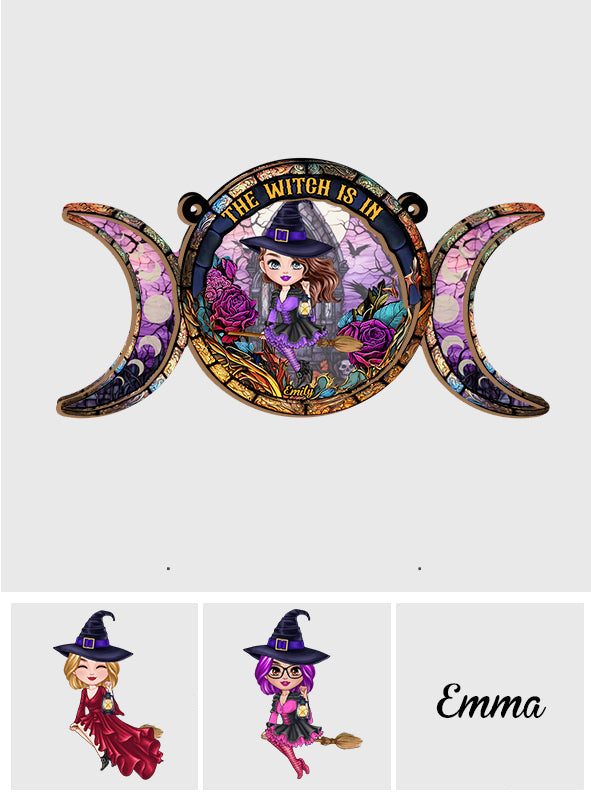 The Witch Is In - Personalized Witch 2 Layered Window Hanging Suncatcher