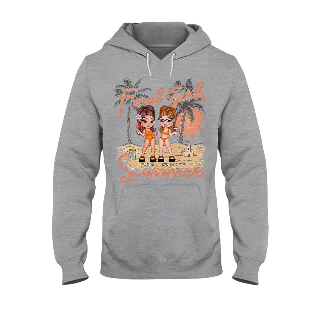Feral Girls Sommer – Personalisiertes Bestie-T-Shirt und Hoodie