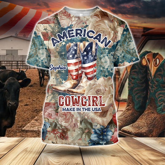 Amerikanisches Cowgirl – Personalisiertes Country-Girl-Shirt