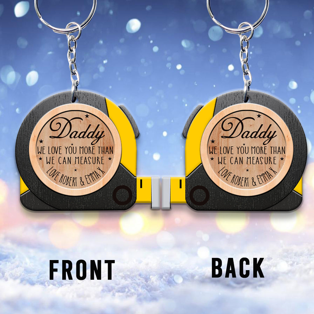 Wir lieben dich unendlich – personalisierter Schlüsselanhänger für Väter