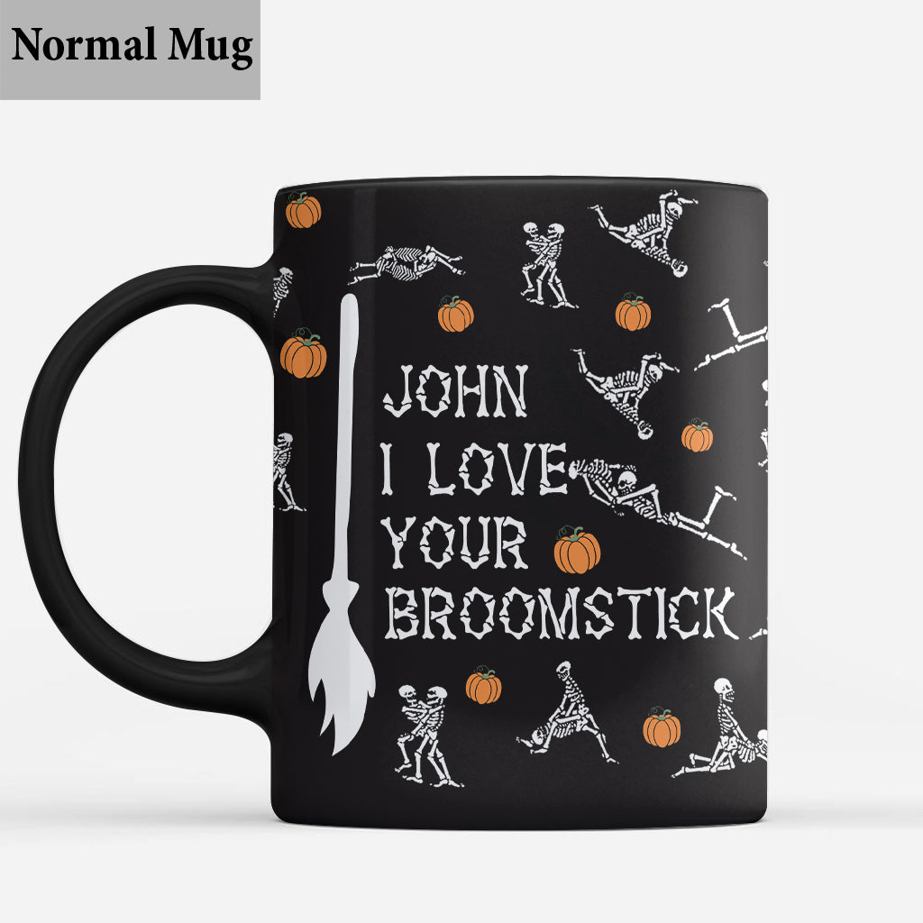 Liebe deine Kürbisse / Besenstiel - Personalisierte Tasse für Paare