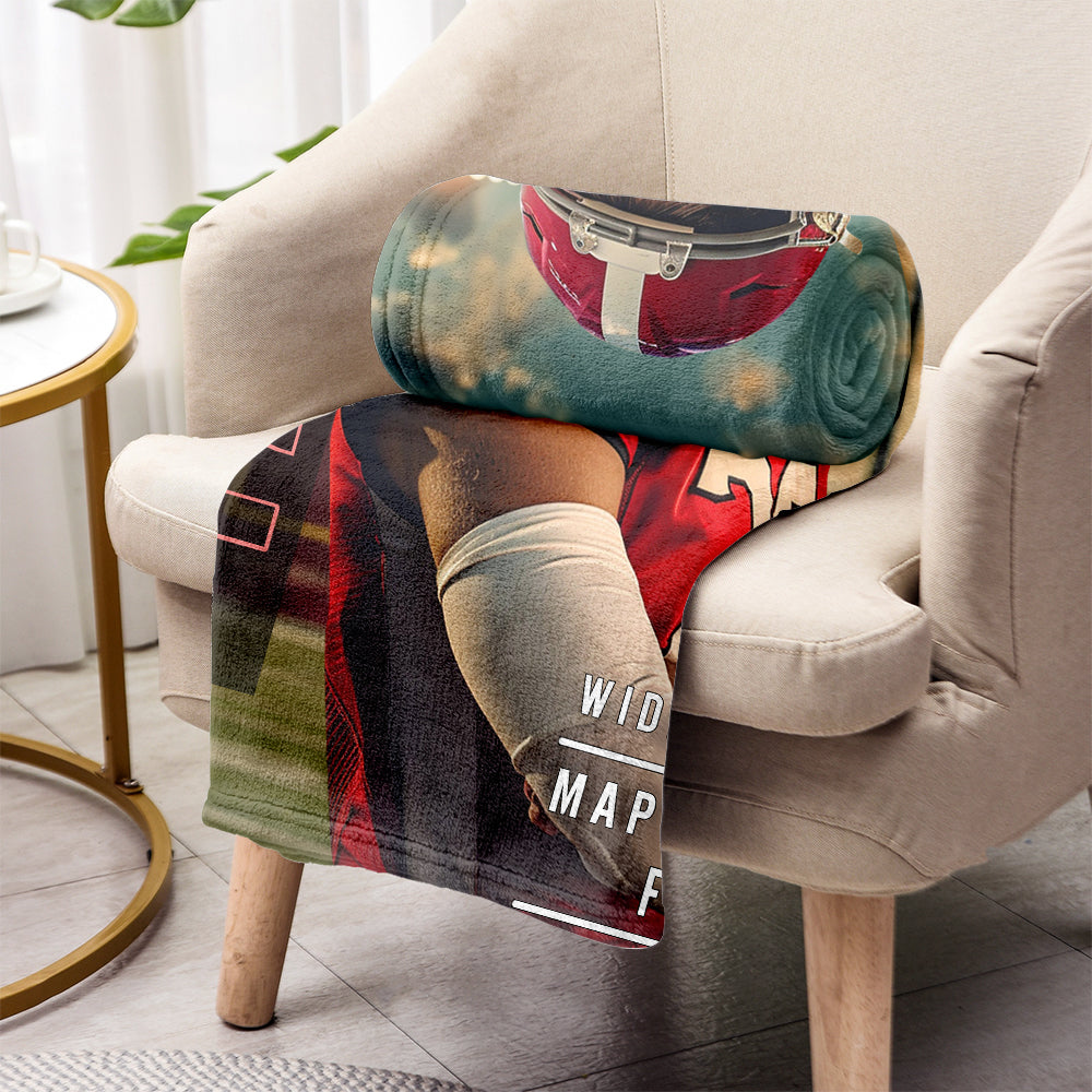 Beliebiges Foto, Name, Schule... - Personalisierte Fußballdecke