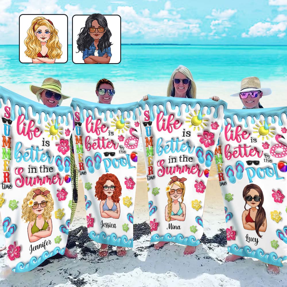 Das Leben ist schöner im Sommer – Personalisiertes Strandtuch für Meeresliebhaber
