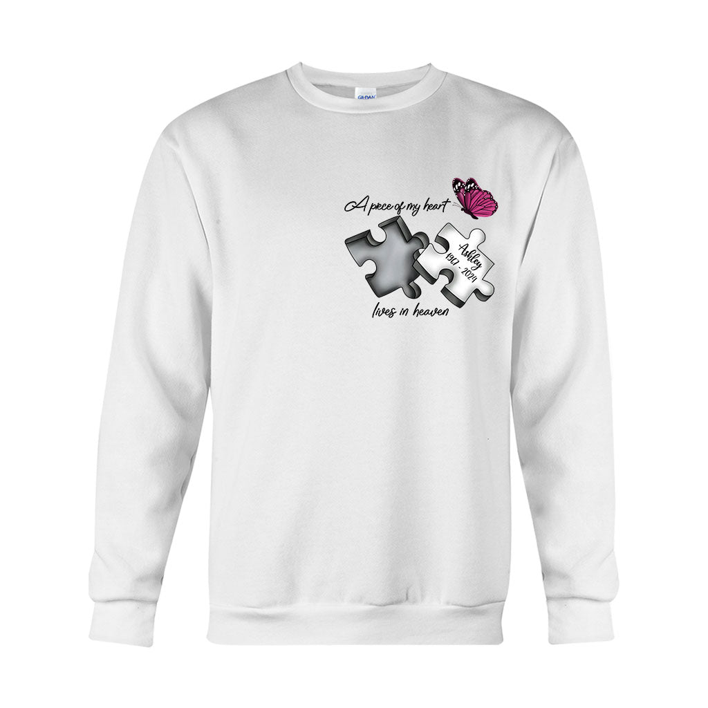 Immer in meinen Gedanken, für immer in meinem Herzen – personalisiertes Gedenk-T-Shirt und Hoodie