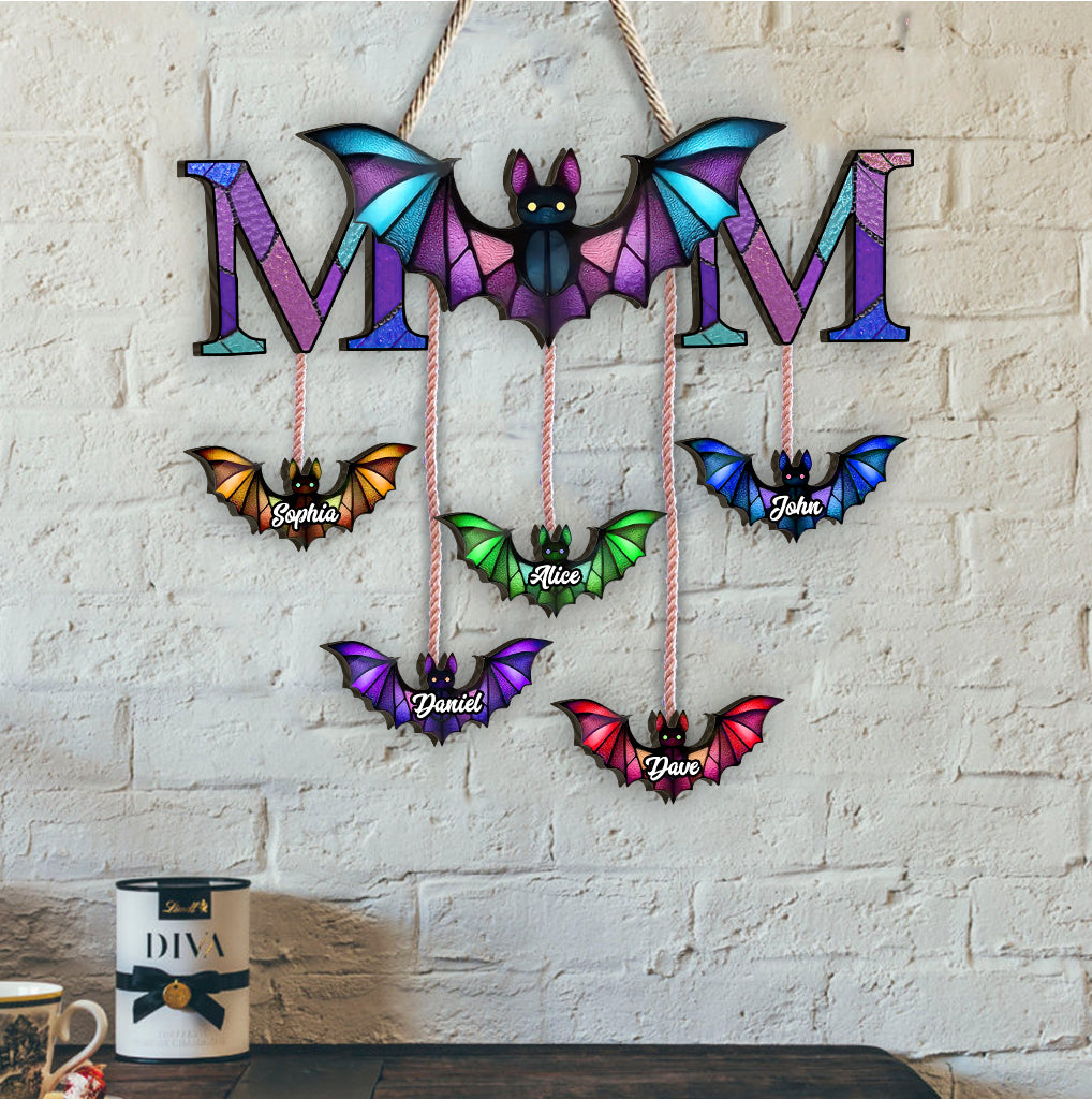 Halloween Bat Crew - Personalisiertes Mutter-Palettenholzschild
