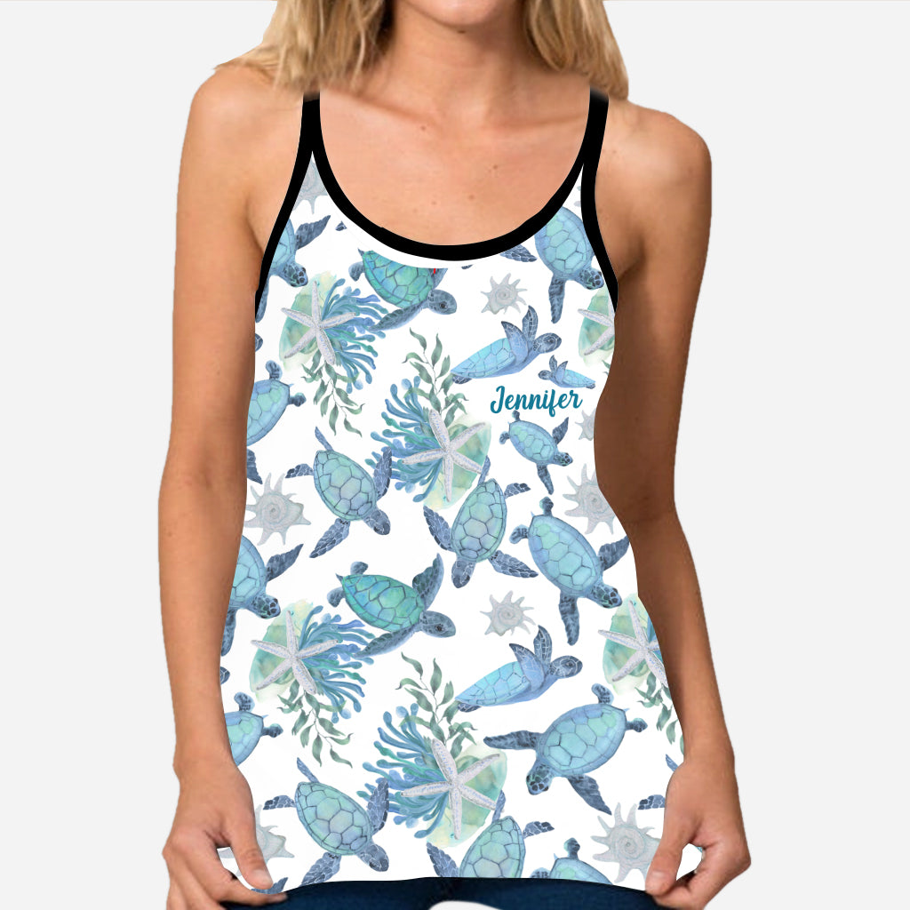 Liebe Schildkröten – Personalisiertes Tanktop und Leggings mit Schildkrötenkreuz
