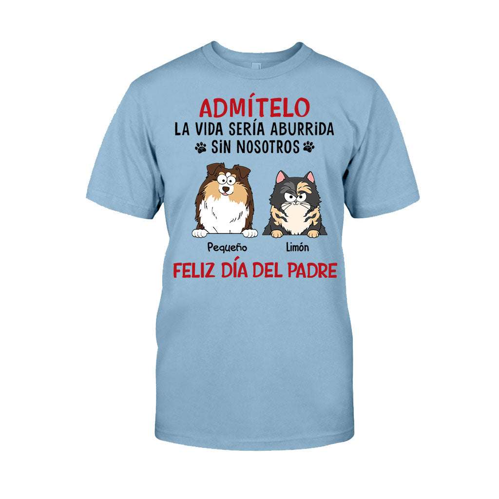 La Vida Sería Aburrida Sin Mí – Personalisiertes Hunde-T-Shirt und Kapuzenpullover