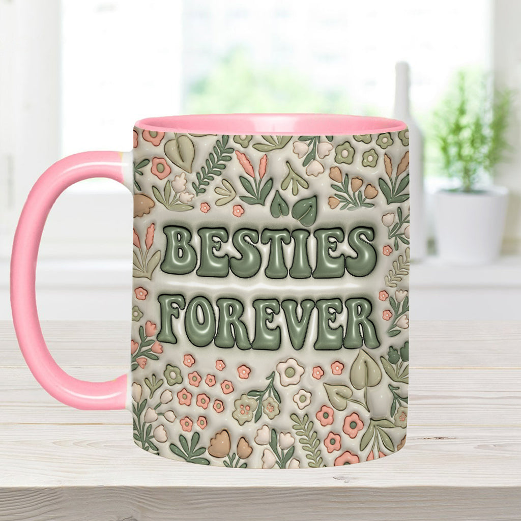 Besties Forever Floral - Personalisierte Bestie-Tasse