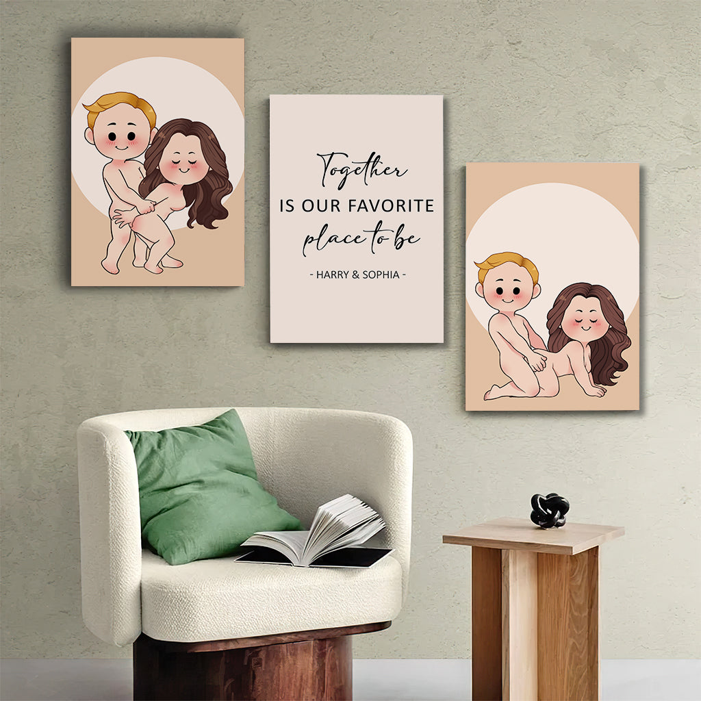 Gemeinsam sind wir am liebsten – personalisiertes Poster- und Leinwandset für Paare