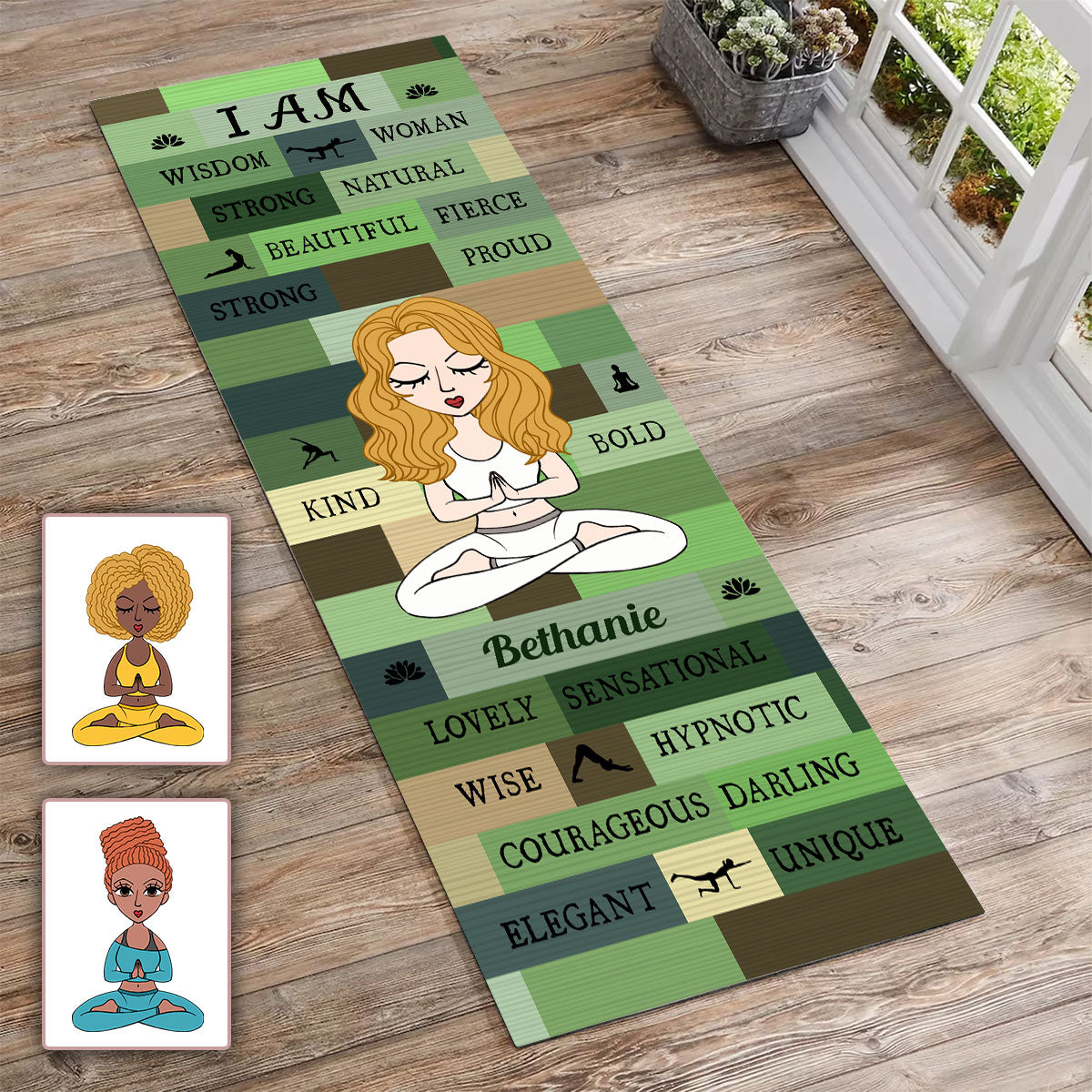 Yoga Girl I Am Bold Green - Personalisierte Yogamatte