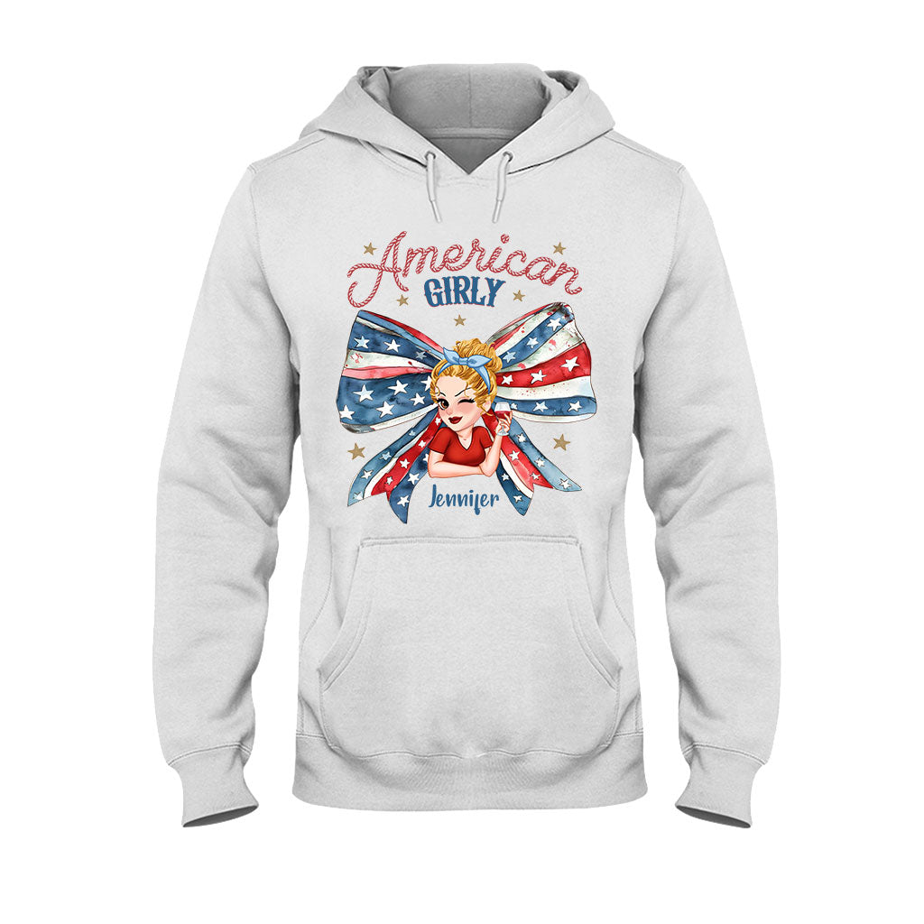 Coquette American Girl - Personalized Independence Day/ 4th of July T-shirt And Hoodie