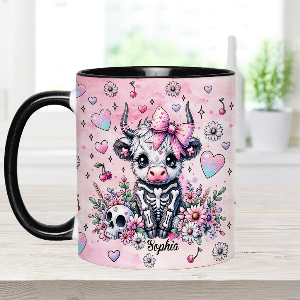 Cute Spooky Halloween Highland Cow - Personalized Accent Mug