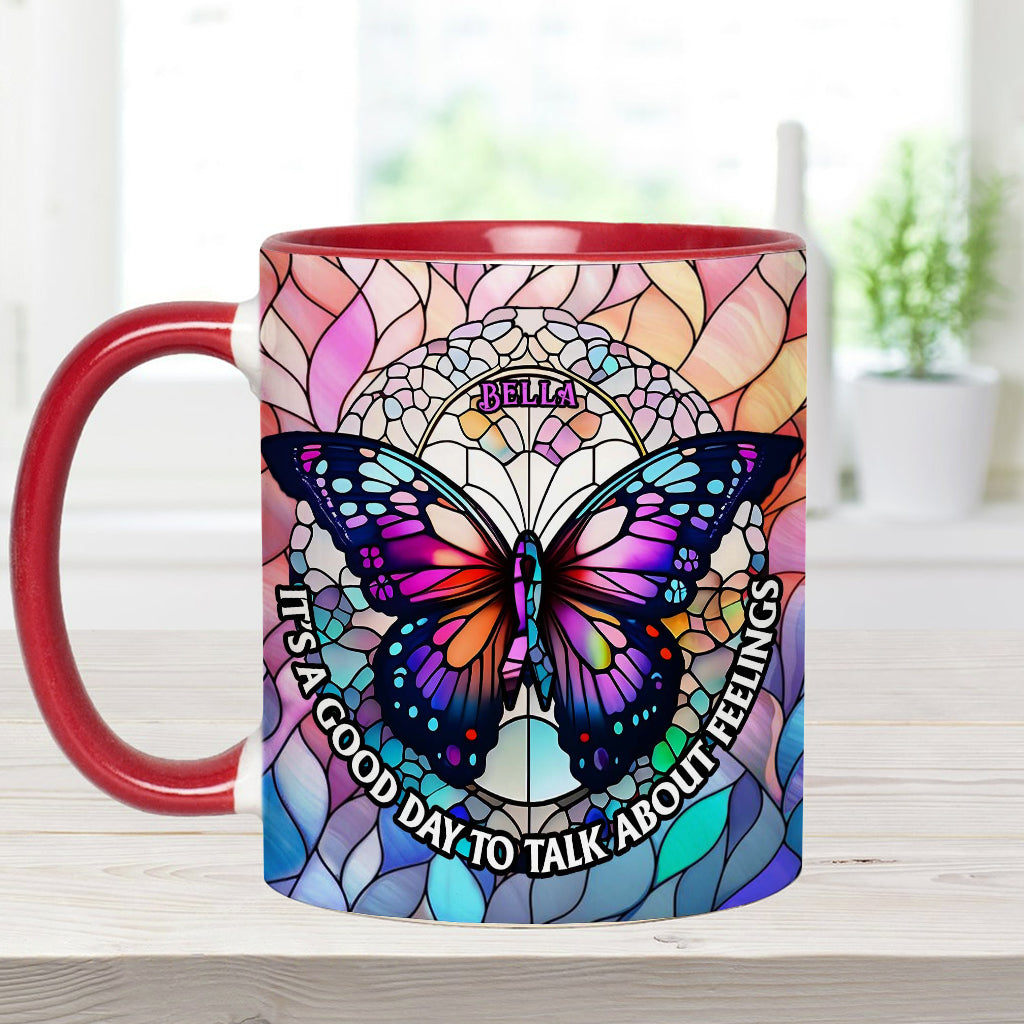 It's A Good Day To Talk About Feelings - Personalized Accent Mug