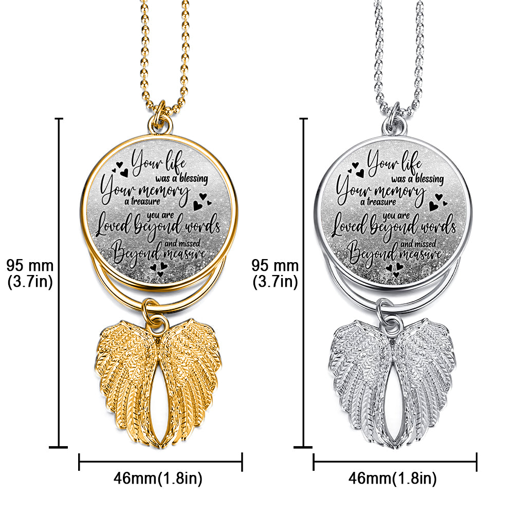 Dein Leben war ein Segen – Personalisierter Gedenkflügel-Anhänger