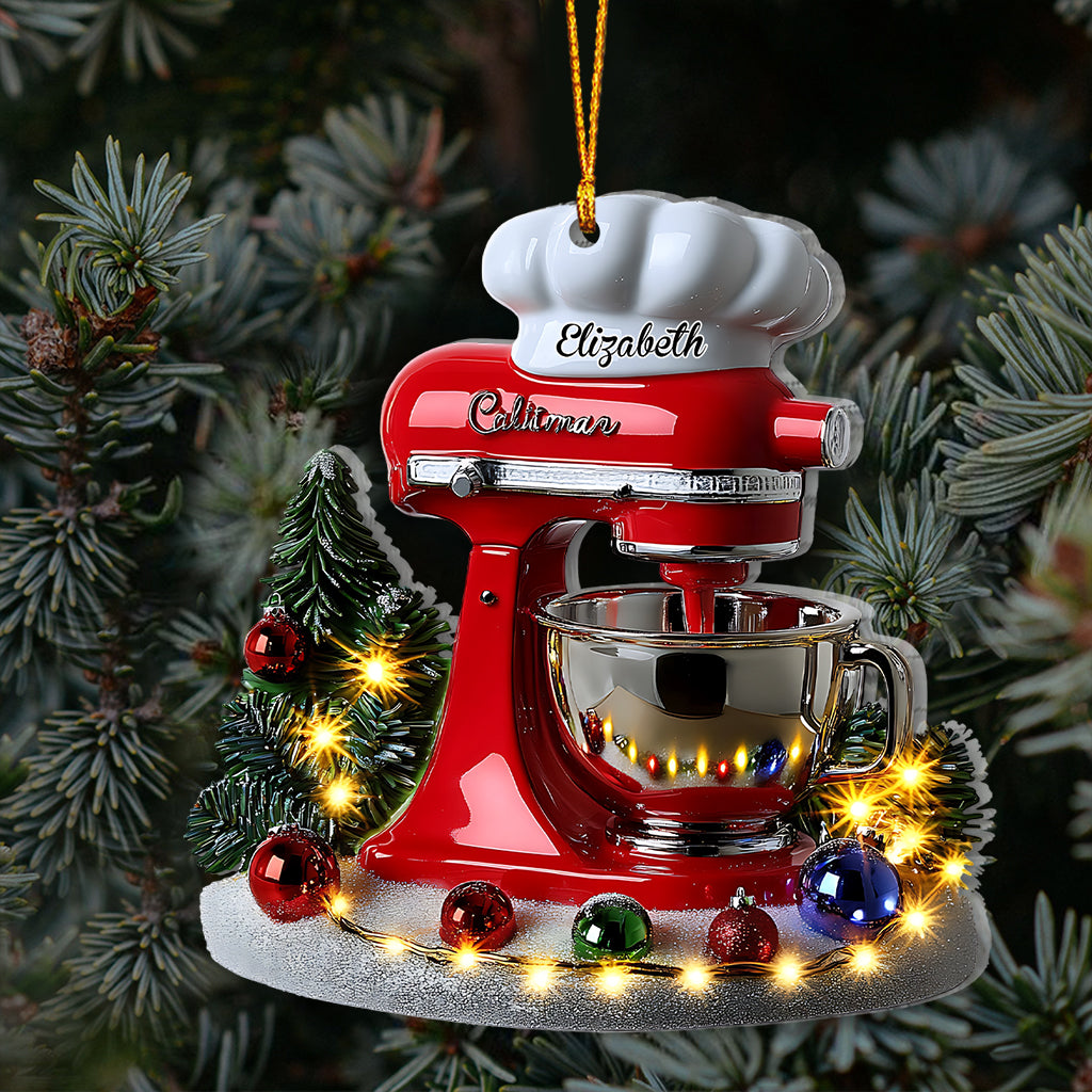 Love Baking, Christmas Stand Mixer - Personalized Baking Ornament