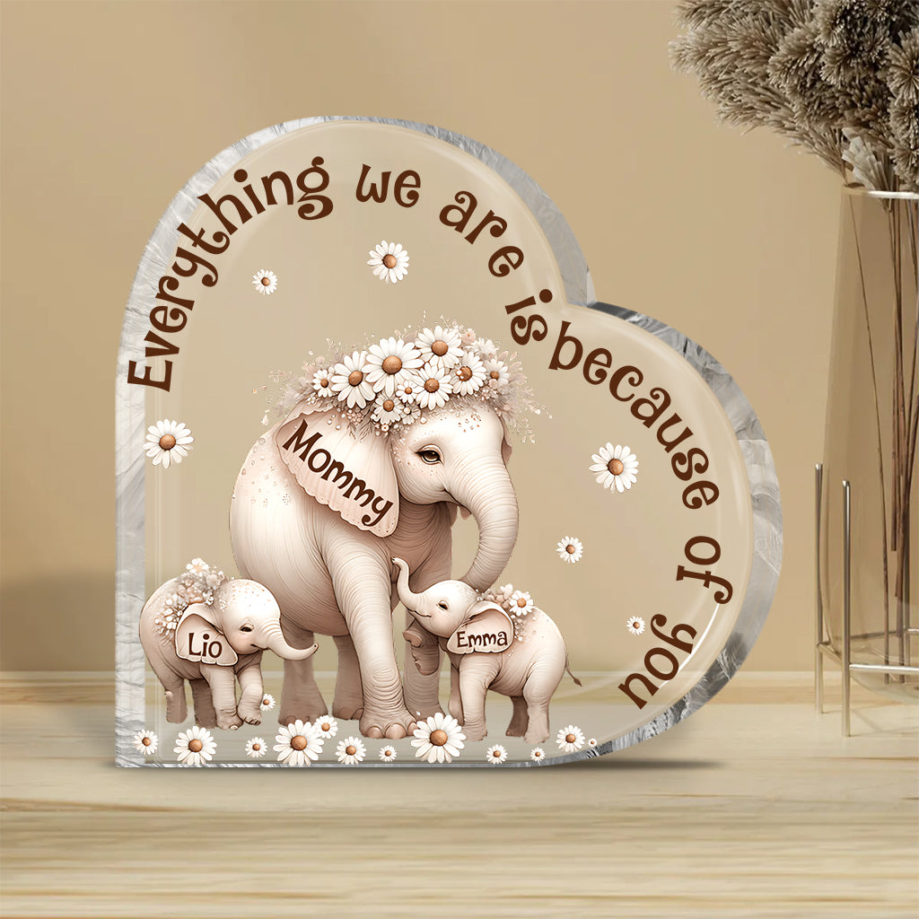 Niedlicher Elefant – Personalisierte Acrylplakette in Sonderform für Oma