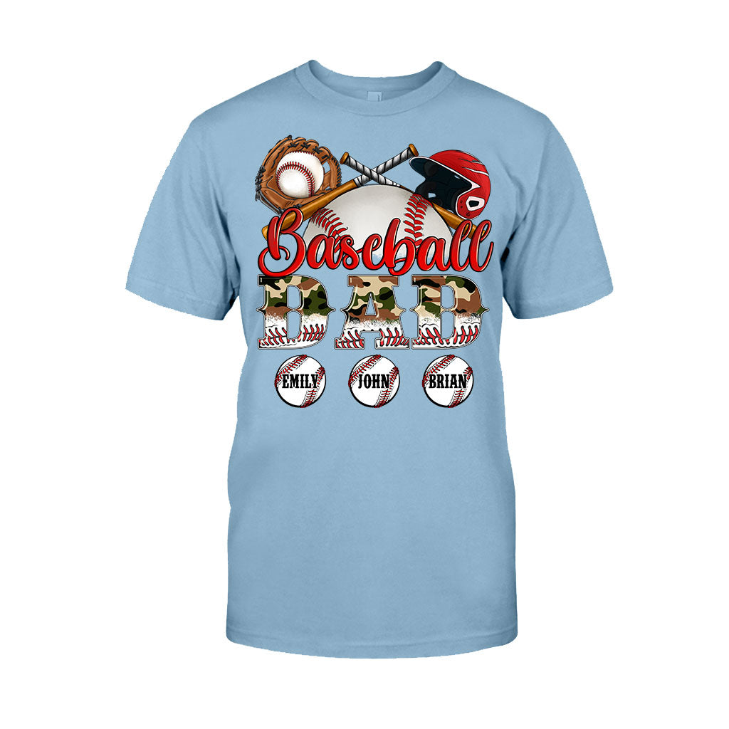 Bester Baseball-Papa aller Zeiten – Camouflage-Design – Personalisiertes Vater-T-Shirt und Hoodie