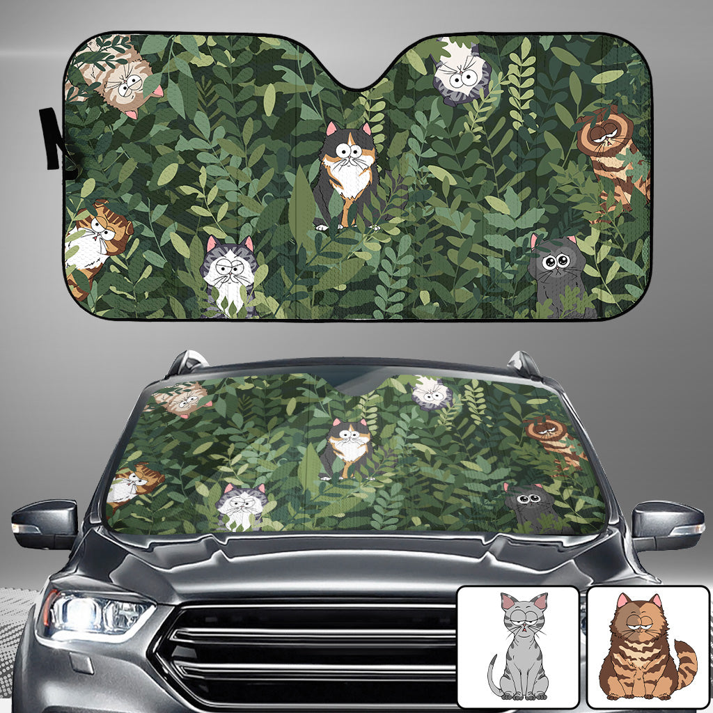 Versteckte Katze – Personalisierter Auto-Sonnenschutz mit Katze