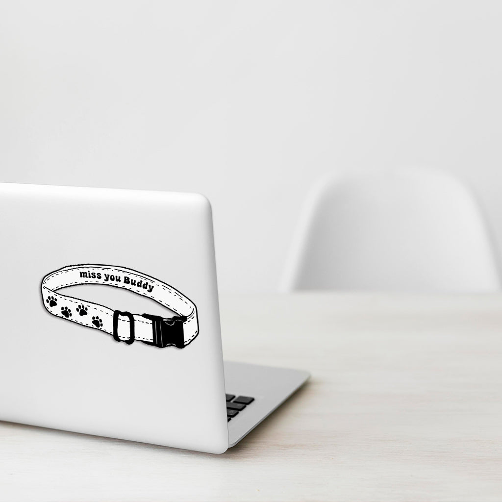 Ich vermisse dich Halsband - Personalisierter Hundeaufkleber, gestanzt