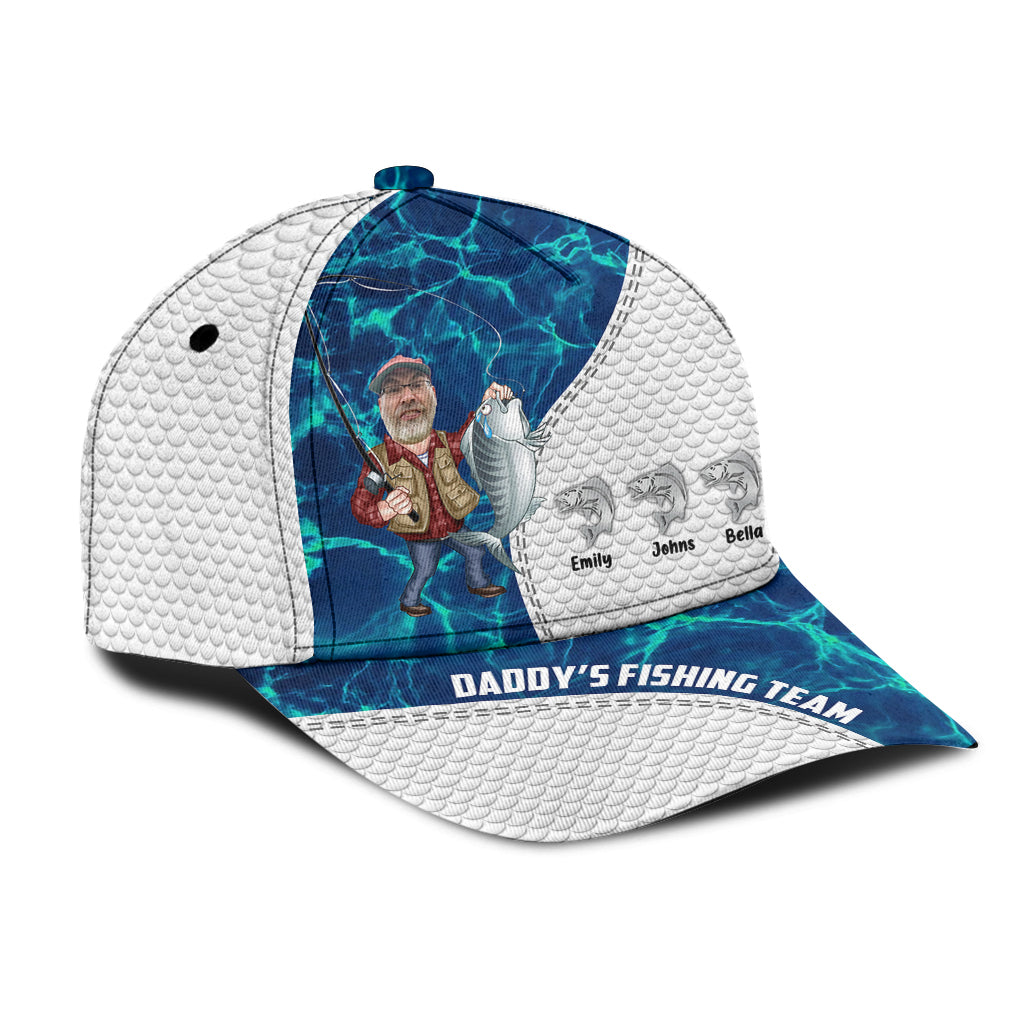 Reel Cool Dad American Flag Bass - Personalisierte Angel-Klassiker-Kappe