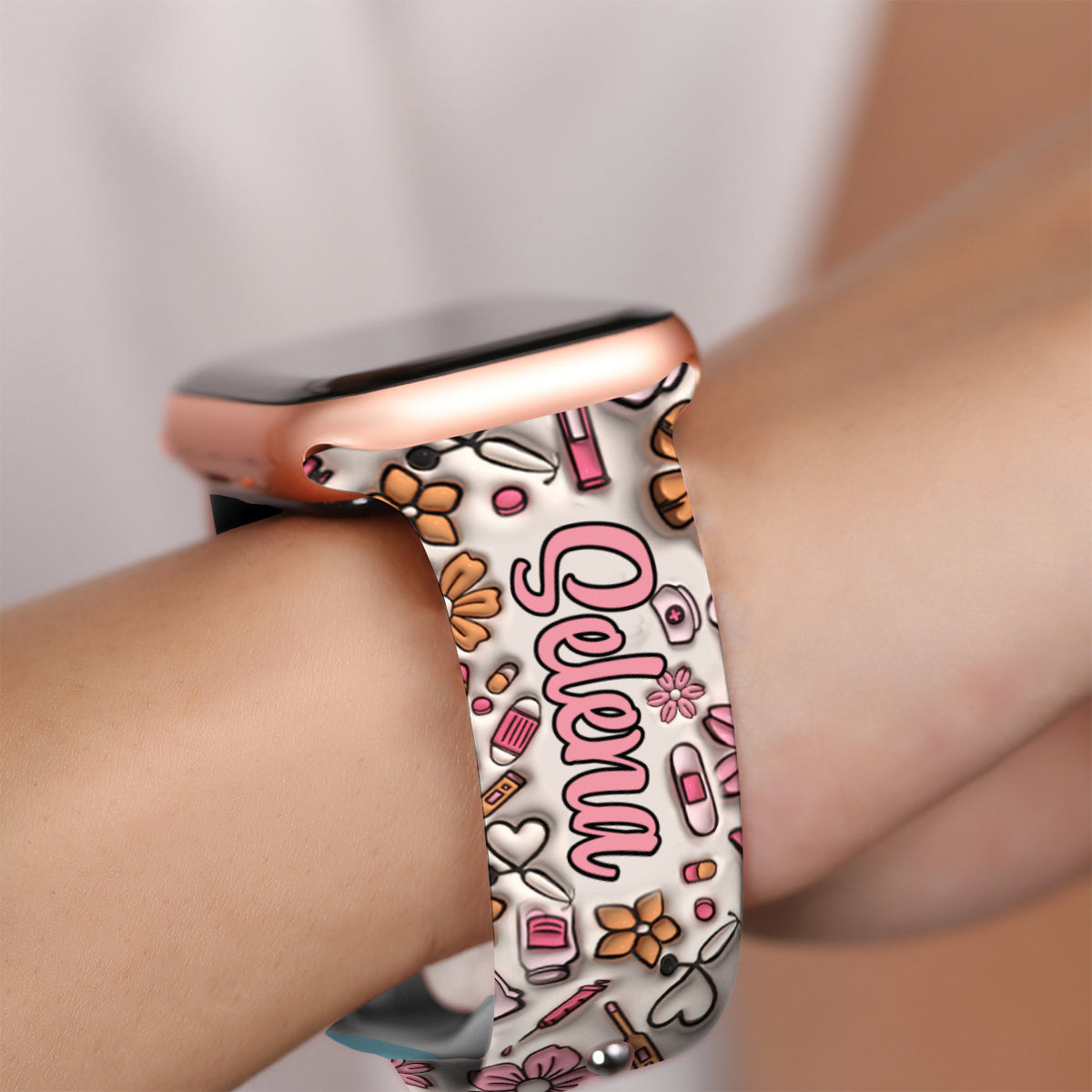 Puffy Nurse – Personalisiertes Krankenschwester-Armband für Apple Watch