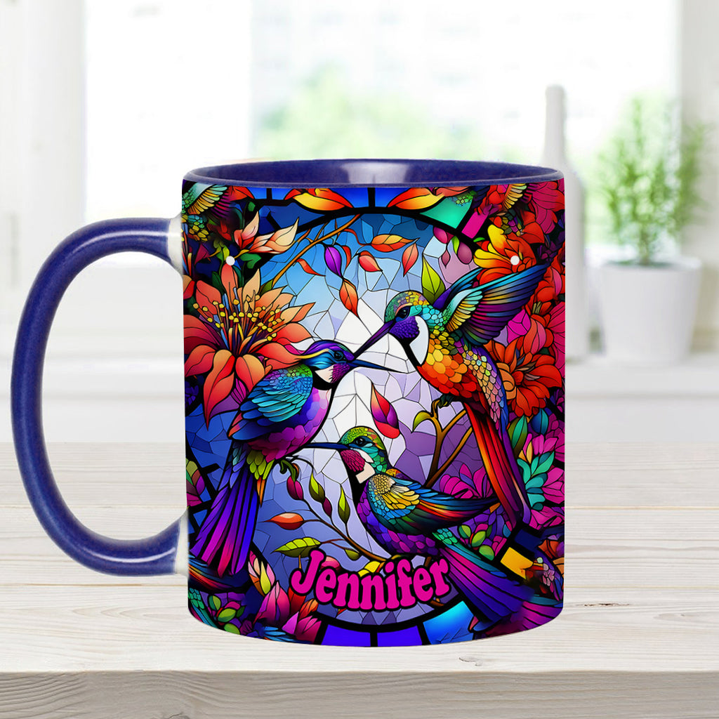 Personalisierte Tasse mit Kolibri-Motiv – ideal für alle, die Kolibris lieben.