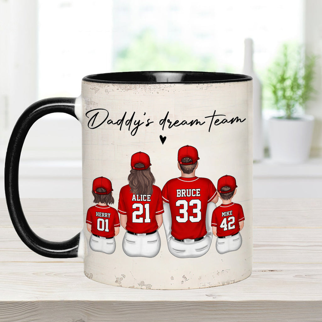 Daddy's Dream Team - Personalized Father Accent Mug