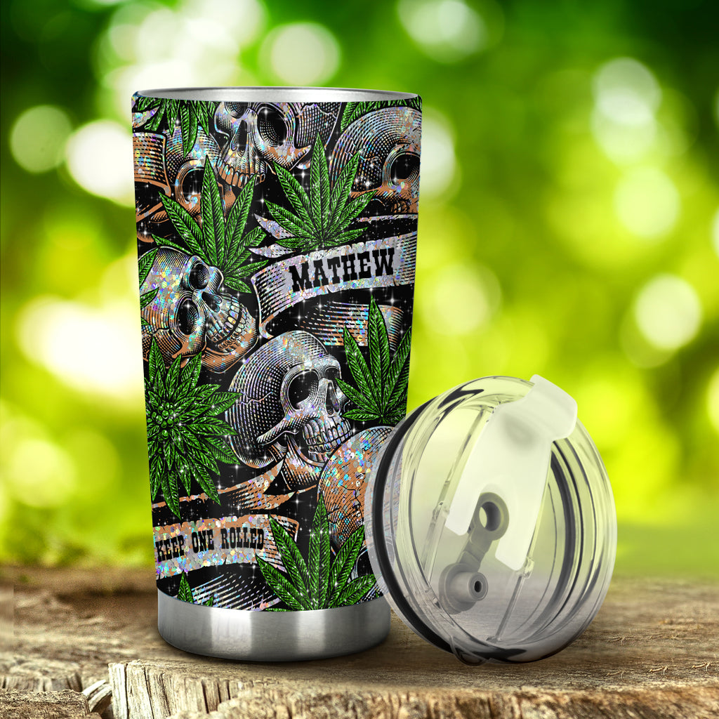 Bling Bling Skull Cannabis - Personalisierter Weed-Becher