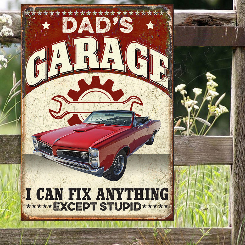 Dad's Garage - Personalized Father Rectangle Metal Sign