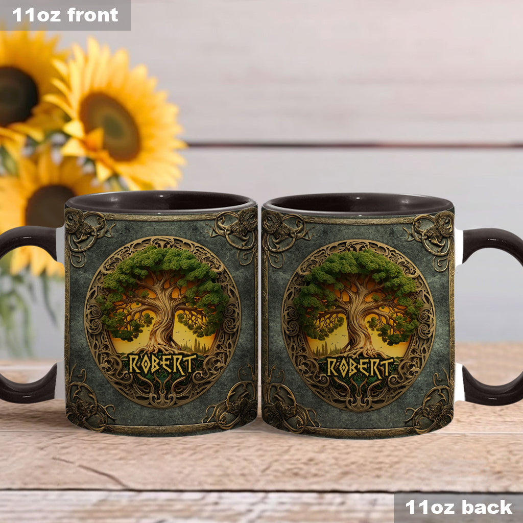 Tree Of Life Scandinavian Mythology Rustic Style - Personalized Irish Accent Mug
