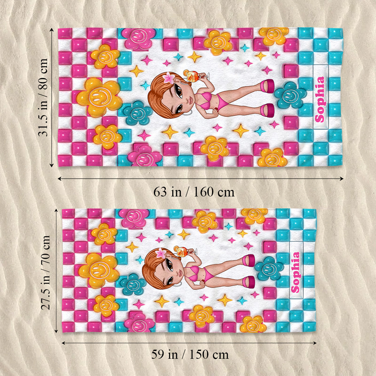 Für immer beste Freundin - Personalisiertes Strandtuch für beste Freundinnen