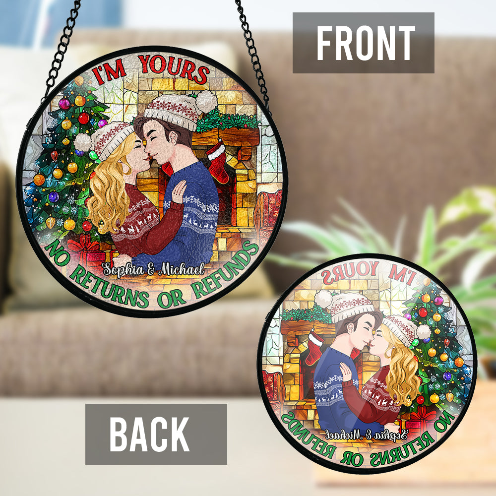 Keine Rückgabe oder Rückerstattung – Personalisierter Buntglas-Sonnenfänger für Paare