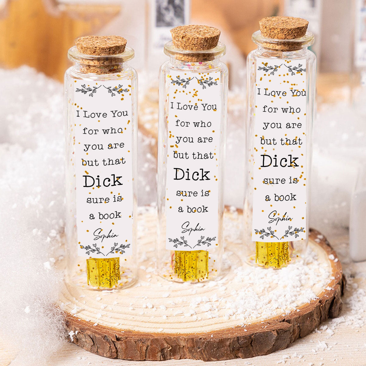 Ich liebe dich, so wie du bist – Personalisierte Mini-Flaschenanhänger für Paare