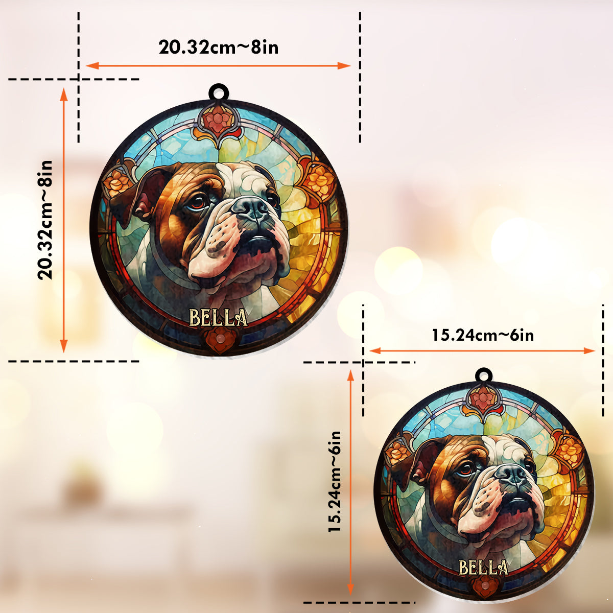 Ich liebe meinen Hund – Personalisierter Hunde-Fensterhänger als Sonnenfänger