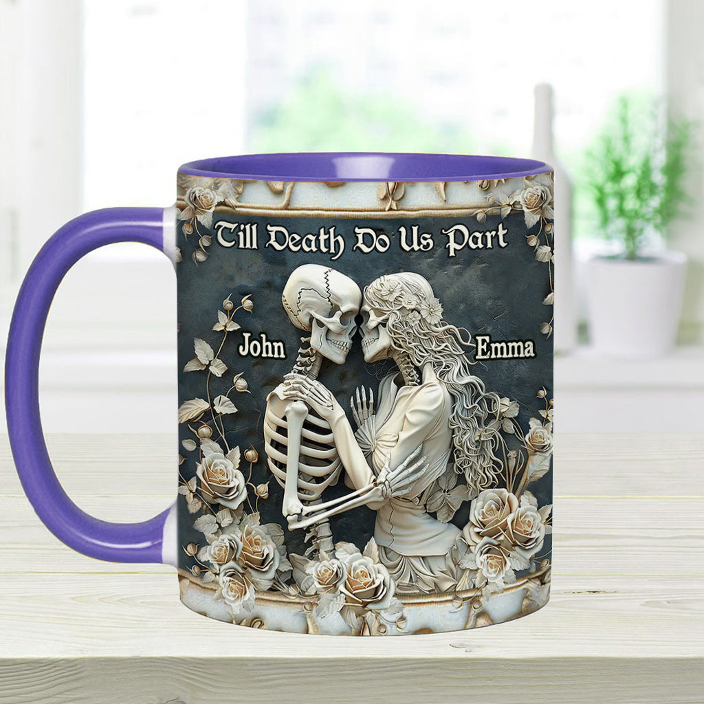 Till Death Do Us Part - Personalized Skull Accent Mug