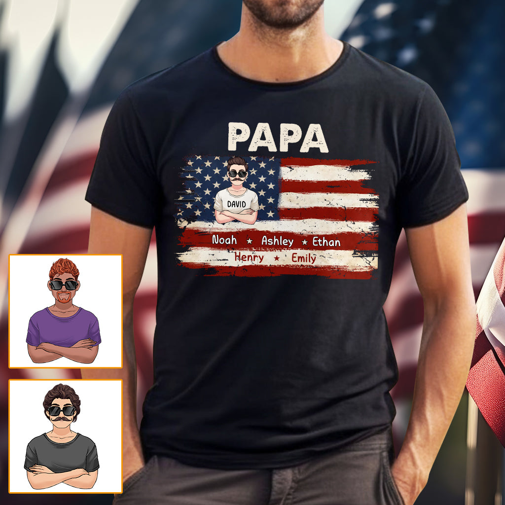 Papas Leben – 4. Juli – Personalisiertes Vater-T-Shirt und Hoodie