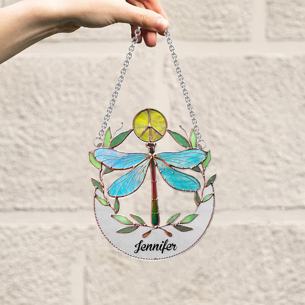 Hippie-Seele – Personalisierter Hippie-Fensterhänger-Sonnenfänger 
