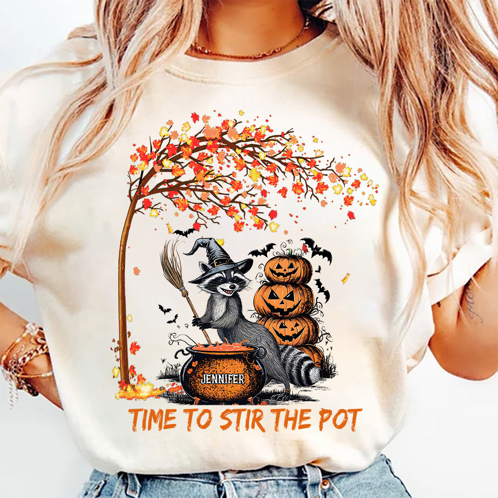 Zeit, Hexenbräu anzurühren – Personalisiertes Waschbär-T-Shirt und Hoodie