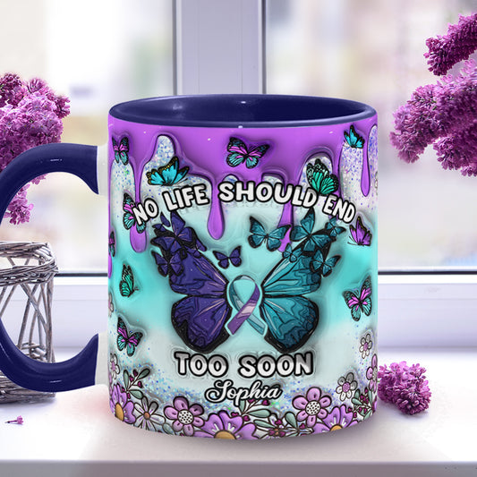 Kein Leben sollte zu früh enden – Personalisierte Tasse mit Akzent zur Suizidprävention