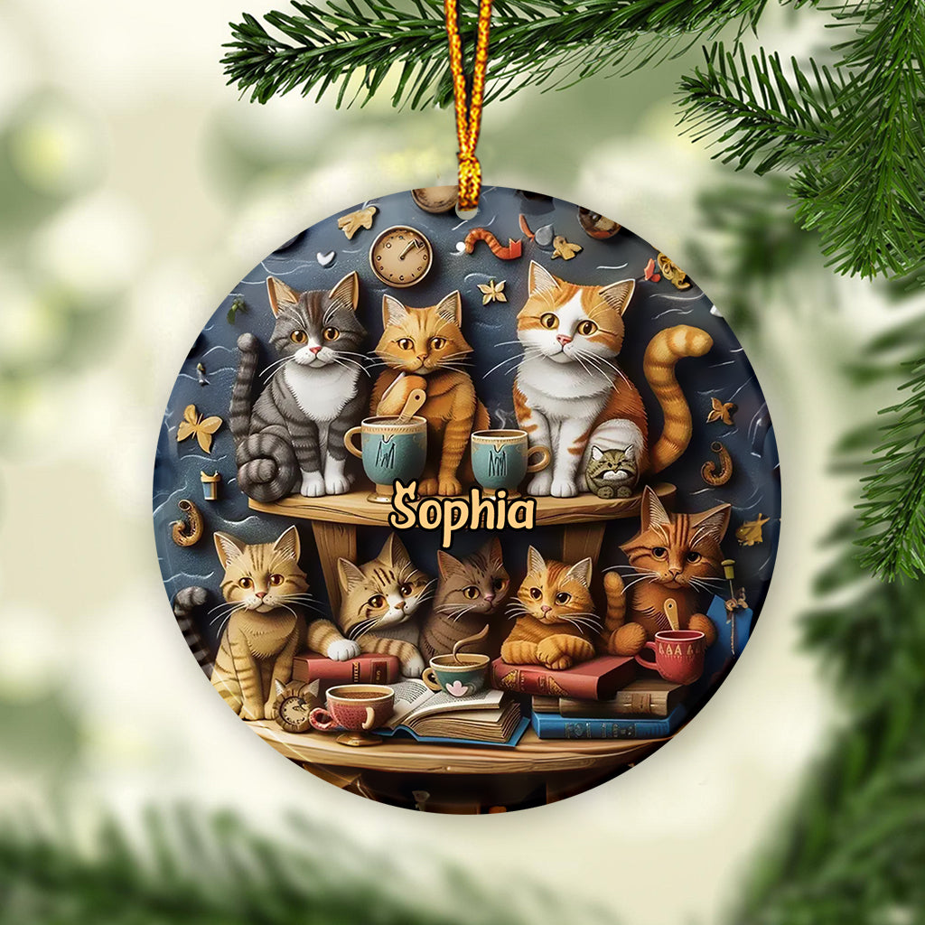 Just Love Books & Cats - Personalized Book Ornament