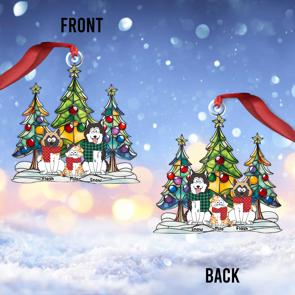 Frohe Weihnachten, Haustiere! - Personalisierter Hunde-Weihnachtsbaumschmuck in individueller Form