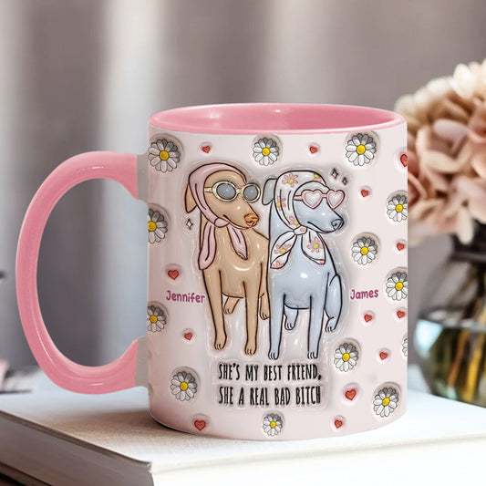 She's My Best Friend - Personalized Bestie Accent Mug