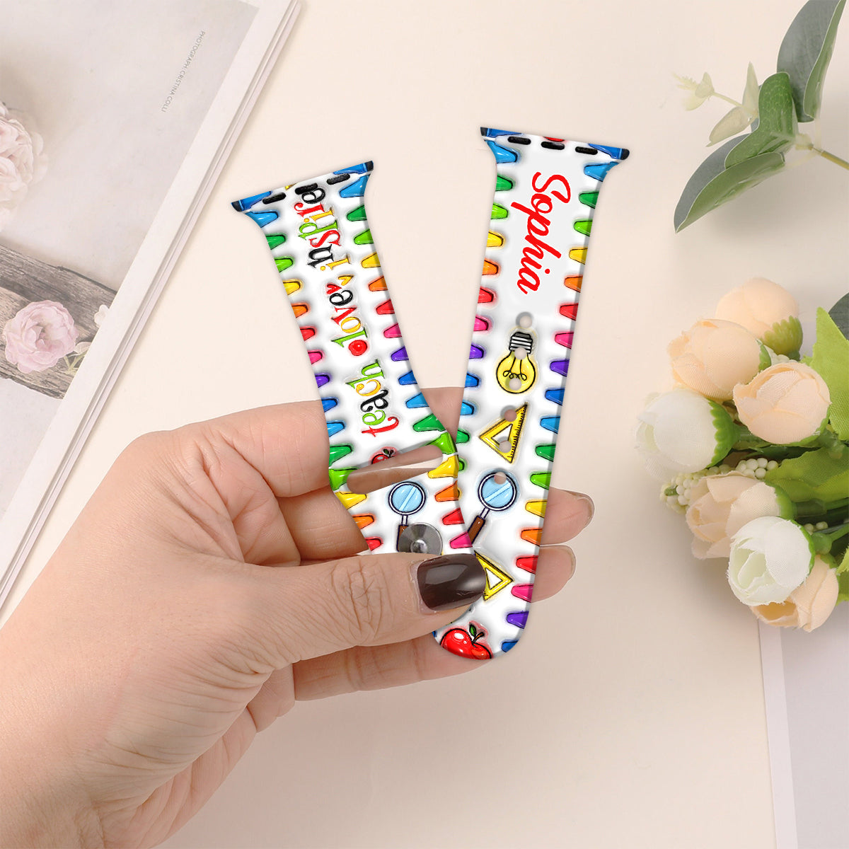 Lehren, Lieben, Inspirieren – Personalisiertes Apple Watch-Armband für Lehrer