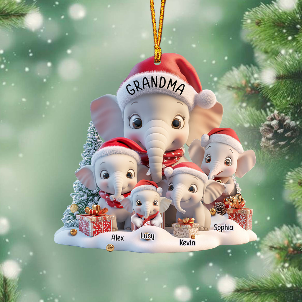 Any Title Cute Elephant Ornament - Personalized Elephant Ornament